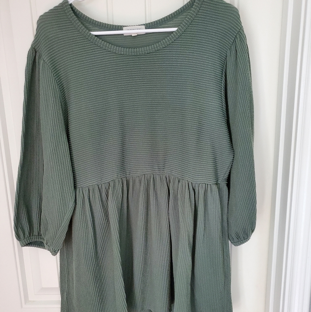 Olive green Roolee peplum top in XL